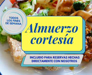 Almuerzo incluido los fines de semana para reservas realizadas directamente con nosotros